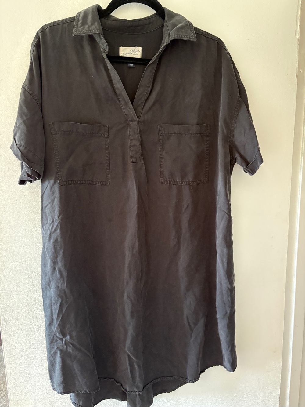 Universal Thread Washed Charcoal Short Sleeve Shirt Dress